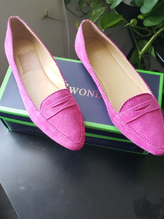 Talbots Shoes - Talbots Fuchsia Suede Pointed-Toe Loafers